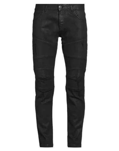 Les Hommes Man Jeans Black Size 33 Cotton, Elastane