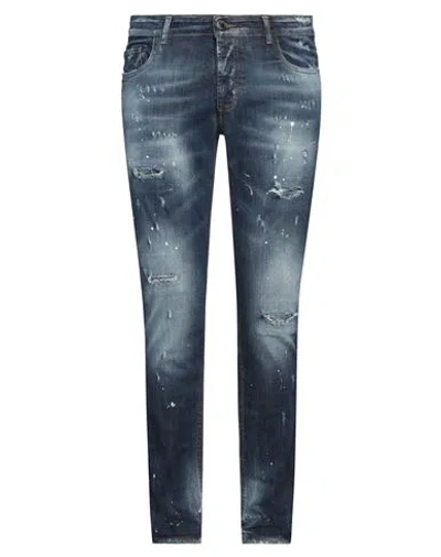Les Hommes Man Jeans Blue Size 35 Cotton, Elastane, Polyester
