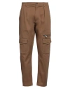 Les Hommes Man Pants Camel Size 32 Cotton, Elastane In Beige