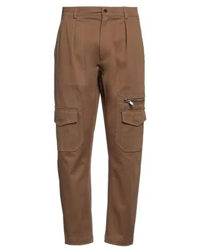 Les Hommes Man Pants Camel Size 32 Cotton, Elastane In Beige