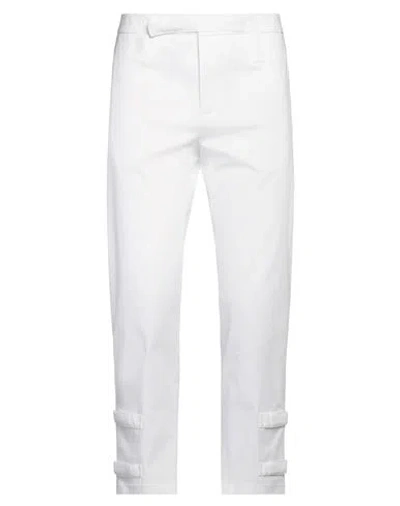 Les Hommes Man Pants White Size 32 Cotton, Elastane