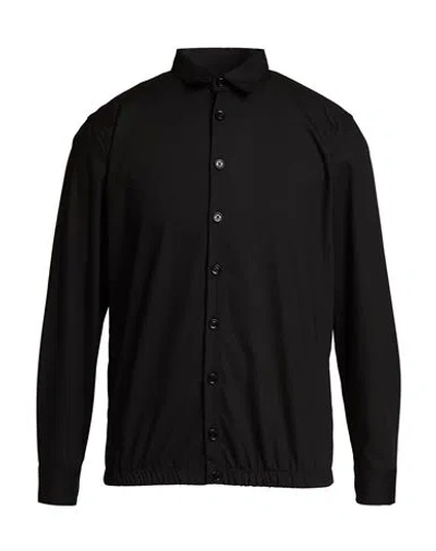 Les Hommes Man Shirt Black Size M Polyester, Viscose, Elastane