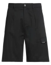 Les Hommes Man Shorts & Bermuda Shorts Black Size 38 Cotton, Elastane