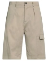 Les Hommes Man Shorts & Bermuda Shorts Sand Size 30 Cotton, Elastane In Beige