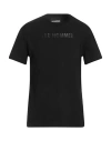 Les Hommes Man T-shirt Black Size M Cotton, Elastane