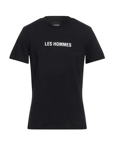 Les Hommes Man T-shirt Black Size Xxl Cotton