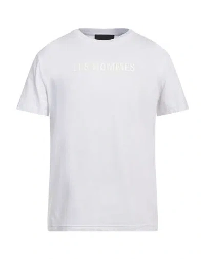 Les Hommes Man T-shirt White Size M Cotton, Elastane