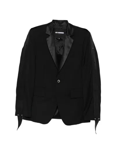 Les Hommes Notched-lapel Blazer In Black