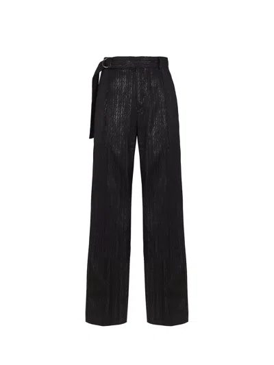 Les Hommes Trousers In Black Silver