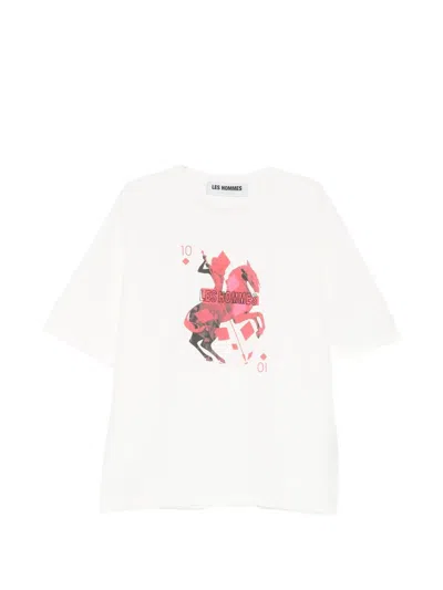 Les Hommes Printed T-shirt In White