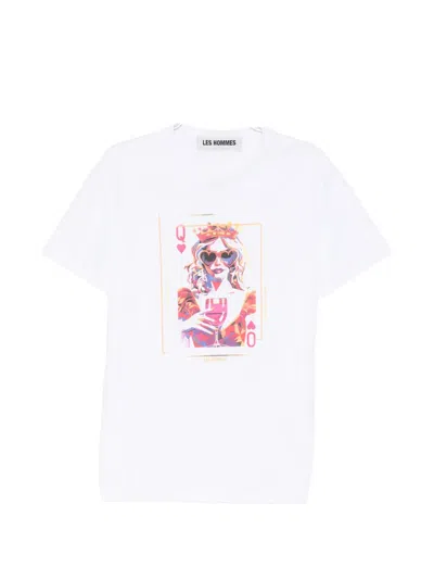 Les Hommes Printed T-shirt In White