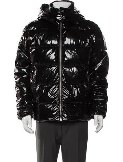 Pre-owned Les Hommes Puffer Coat In Black
