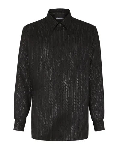 Les Hommes Shirt In Black Silver