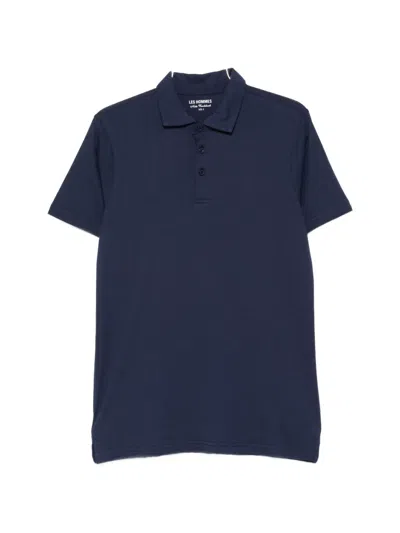 Les Hommes Short-sleeved Polo Shirt In Blue