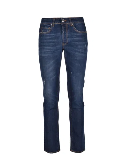 Les Hommes Slim Fit Stretch Denim Jeans With Classic Blue Wash
