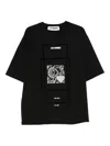 Les Hommes Urban Graphic-detail T-shirt In Black