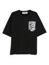 Les Hommes Urban Graphic T-shirt In Black