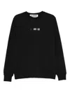Les Hommes Urban Logo-detail Crew-neck Sweater In Black