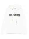 Les Hommes Urban Logo-detail Hoodie In White