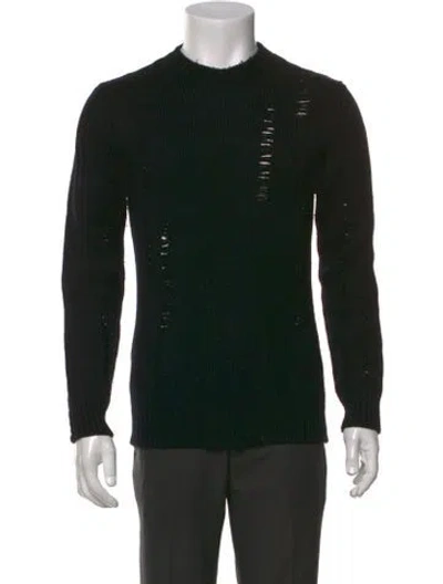 Pre-owned Les Hommes Virgin Wool Crew Neck Pullover In Black