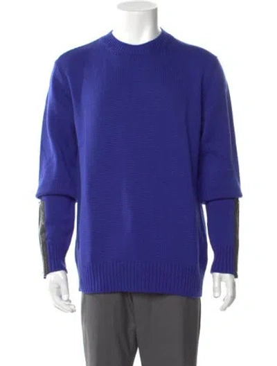 Pre-owned Les Hommes Virgin Wool Crew Neck Pullover In Blue