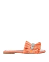 Les Italiennes Woman Sandals Salmon Pink Size 7 Textile Fibers