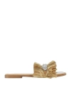 Les Italiennes Woman Sandals Sand Size 6 Textile Fibers In Beige