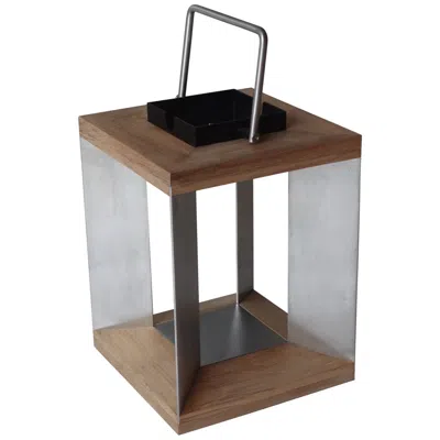Les Jardins Blade 14 1/2" High Teak Wood Led Solar Outdoor Lantern