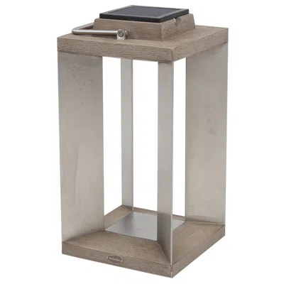 Les Jardins Blade 18 1/2" High Weathered Teak Wood Led Solar Lantern