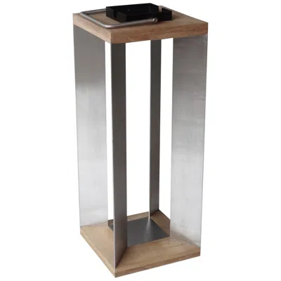 Les Jardins Blade 26 1/2" High Teak Wood Led Solar Outdoor Lantern