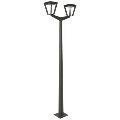 Les Jardins Metro 86" High 2-light Space Gray Solar Powered Led Outdoor Post Light