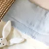 Les Juliettes Gauze/fleece Blanket In Powder Blue