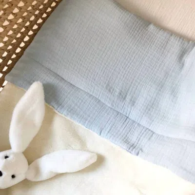Les Juliettes Gauze/fleece Blanket In Powder Blue