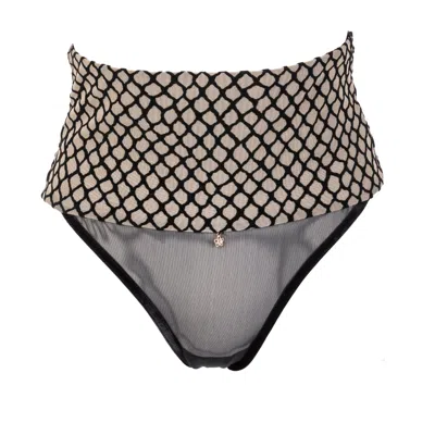 Les Jupons De Tess Women's Black / Neutrals Miel High-waisted Open Back Panty In Multi