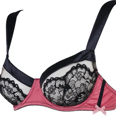 Les Jupons De Tess Women's Black / Pink Odeon Balconnet Bra In Multi