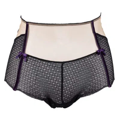 Les Jupons De Tess Women's Black / Purple Call Me Baby High Waisted Panty In Multi