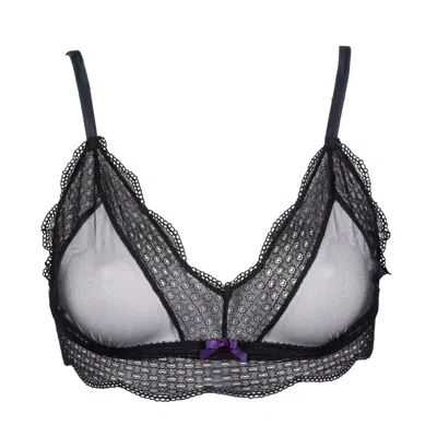Les Jupons De Tess Women's Black / Purple Call Me Baby Triangle Bra In Multi