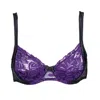 Les Jupons De Tess Women's Black / Purple Vogue Balconette Bra In Purple
