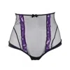 Les Jupons De Tess Women's Black / Purple Vogue High Waisted Panty In Multi