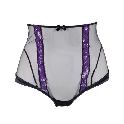 Les Jupons De Tess Women's Black / Purple Vogue High Waisted Panty In Multi