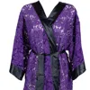 Les Jupons De Tess Women's Black / Purple Vogue Kimono In Blue