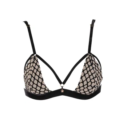 Les Jupons De Tess Women's Neutrals / Black Miel Triangle Bra In Brown