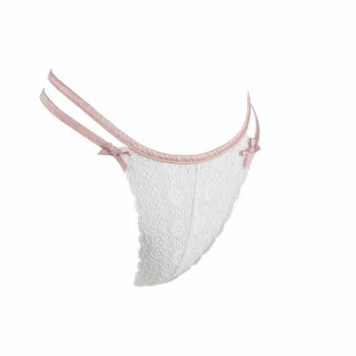 Les Jupons De Tess Women's White Juicy Thong