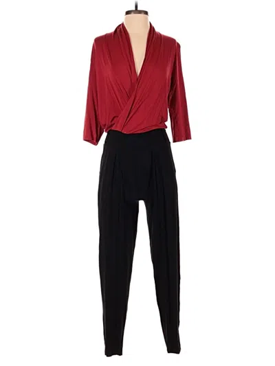 Pre-owned Les Lunes Jumpsuit In Burgundy