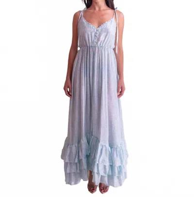 Les Neobourgeoises Neo Sunly Silk Dress In Aqua In Blue