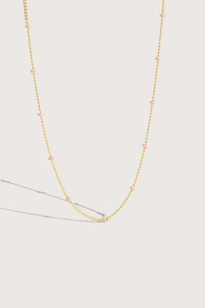 Les Nereides Enamelled Golden Chain Pink Beads