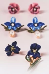 Les Nereides Les Néréides Siberian Iris Asymmetrical Post Earrings