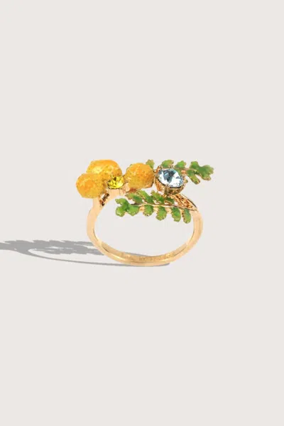 Les Nereides Women's Adjustable Ring Jardines De Provence Mimosa In Yel In Multi
