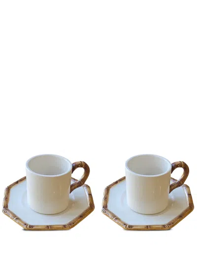 LES-OTTOMANS BAMBOO CERAMIC COFFEE CUP (SET OF TWO)