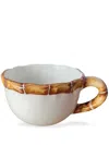 Les-ottomans Bamboo Porcelain Cappuccino Cup (set Of Two) In White